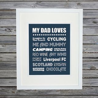 personalised 'loves' print by ciliegia designs
