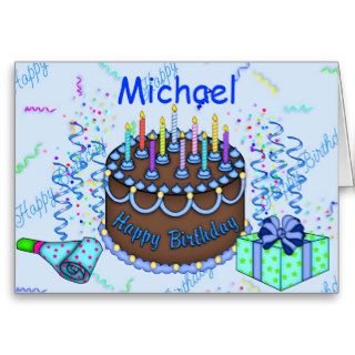 Classic Birthday Cake Invitation For A Man Greeting Cards