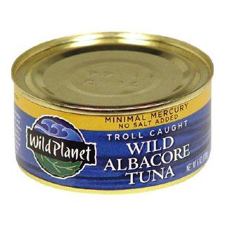 Wild Planet Wild Albacore Tuna, Minimal Mercury, No Salt Added, 6 Ounce Cans (Pack of 6)  Tuna Seafood  Grocery & Gourmet Food