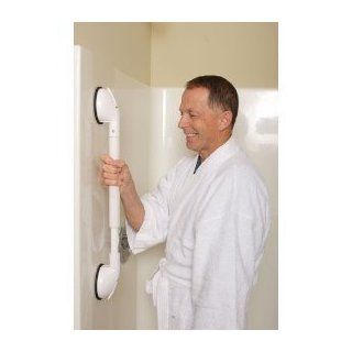 Grab Bars   21.75" to 26.75" Heavy duty telescoping portable suction grip bathroom grab bar has 4.7" oversize suction cups for added strength and safety. 