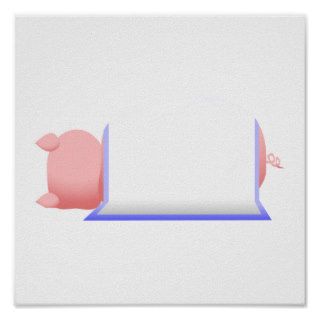 Pig In A Blue Blanket Print