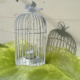 hanging bird cage candle votive by velvet brown