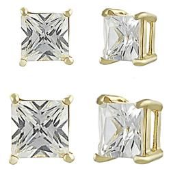 Vermeil Cubic Zirconia Stud Earrings (Set of 2) Tressa Jewelry Sets