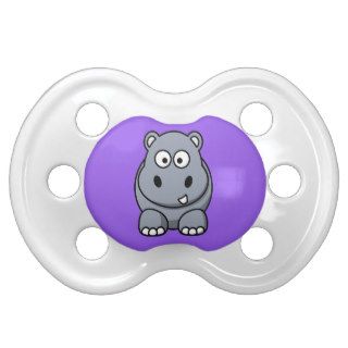 Cute Cartoon Hippo Lavender Indigo Pacifier