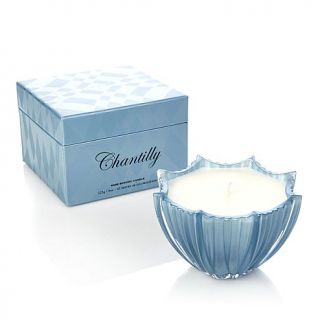 DL & Co. Blue Ribbed Scalloped Candle   Chantilly