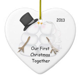First Christmas Together SNOWMAN COUPLE 2013 Christmas Ornaments