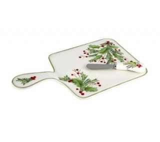 Lenox Holiday Gatherings Cheese Board with Spreader —