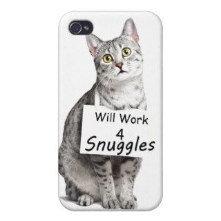 Cute Egyptian Mau Cat Advertising for Snuggles Cases For iPhone 4
