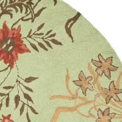Handmade Blossom Rust Wool Rug (6' Round) Safavieh Round/Oval/Square