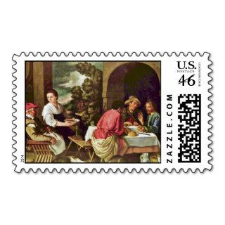 Christ And The Disciples Of Emmaus By Orrente Postage