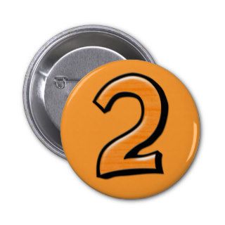 Silly Number 2 orange Button