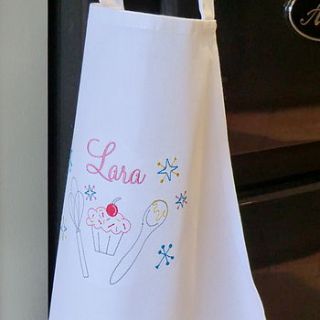 personalised embroidered children's apron by big stitch