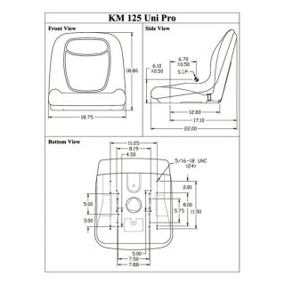 K & M Replacement Skid-Steer Seat —  Gray, Model# 7805  Forklift   Material Handling Seats