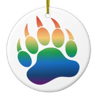Gay Bear Paw Gradient Rainbow  ornoment Christmas Ornament