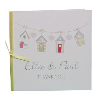 10 personalised beach hut thank you cards by dreams to reality design ltd