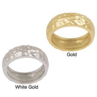 NEXTE Jewelry Hammered Rounded Edge Wedding style Band NEXTE Jewelry Gold Overlay Rings