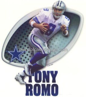 6" Round ~ NFL Dallas Cowboys Tony Romo Birthday ~ Edible Image Cake/Cupcake Topper  Dessert Decorating Cake Toppers  Grocery & Gourmet Food