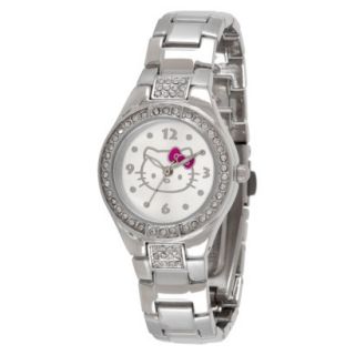 Hello Kitty Analog Watch with Clear Stone Bezel