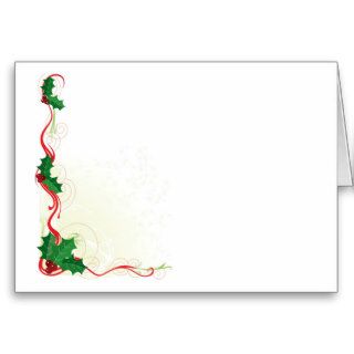 Christmas Holly Border Greeting Cards