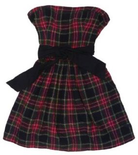 Abercrombie & Fitch Strapless Plaid Wool Blend Dress (Red Plaid) (10)