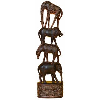 Safari Animal Stack Tower Sculpture Statues & Sculptures