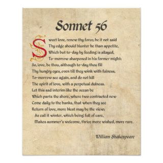 Shakespeare Sonnet 56 Parchment Photographic Print