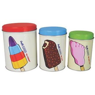 set of three classic lollies storage tins by the contemporary home