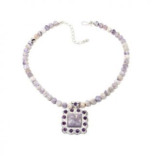 Jay King Lavender Opal and Amethyst Sterling Silver Pendant with 18 1/4" Neckla