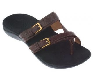 Weil by Orthaheel Spirit Leather Double Strap OrthoticSandals —