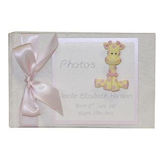 personalised baby giraffe photo album by dreams to reality design ltd