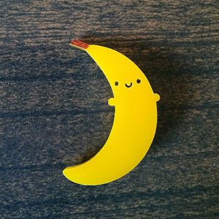 happy banana acrylic brooch by asking for trouble