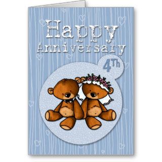 happy anniversary bears   4 year greeting cards
