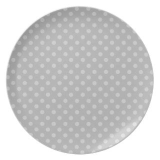 DIY Silver Gray Polka Dot Background Gift Plate