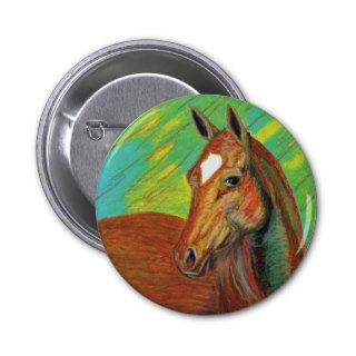 Chestnut Horse Head Art Buttons