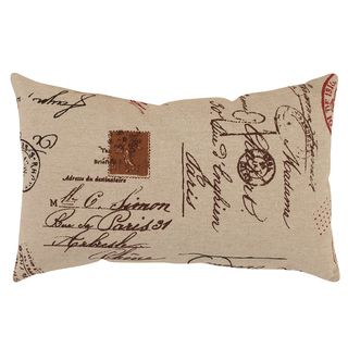 Pillow Perfect   Cojn decorativo rectangular, estampado de postal en francs Pillow Perfect Throw Pillows