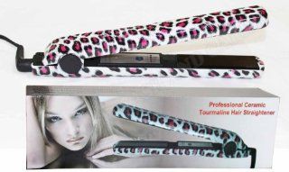 Hair Straightener Flat Iron Mink/Leopard Print Ceramic Professional Immediate Heat Up By USA CASH AND CARRY  Flattening Irons  Beauty