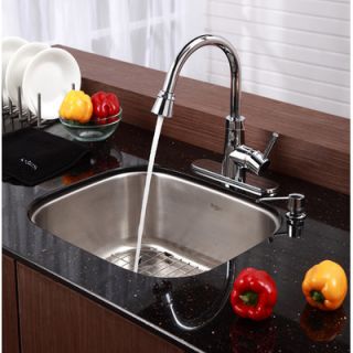 Kraus Stainless Steel Undermount 20 Single Bowl Kitchen Sink with 14