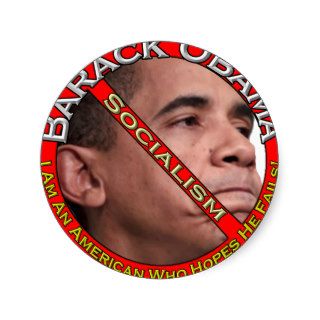 Hope Obama Fails Round Sticker