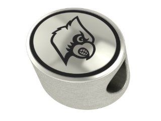 Louisville Cardinals Collegiate Bead Fits Most Pandora Style Bracelets Including Pandora, Chamilia, Biagi, Zable, Troll and More. High Quality Bead in Stock for Immediate Shipping Jewelry