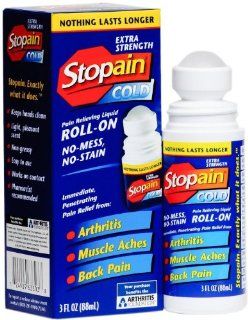 Tj9   Stopain Cold Extra Strength Arthritis Muscle Aches Back Pain Pain Relieving Roll on Non mess Non stain Non greasy Immediate Fast Acting and Long Lasting of 3 Oz Roll on Bottle  Chocolate Chip Cookies  Grocery & Gourmet Food