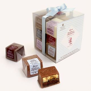 gift box of 12 cake filled chocolates by fairy tale gourmet