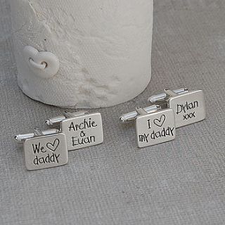 personalised silver 'love daddy' cufflinks by indivijewels