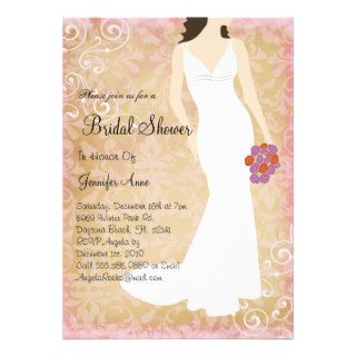 Cute Light Brown Bridal Shower Invite