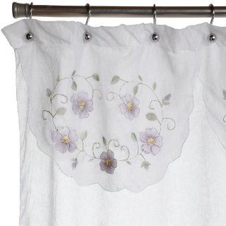 Lorraine Home Fashions Crushed Flowers 70 inch x 72 inch Shower Curtain   Shower Curtains Lilac Flowers