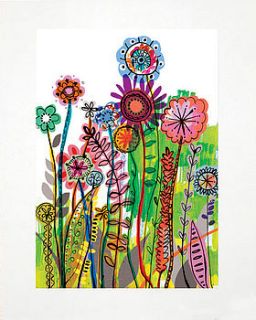 'doodle meadow' art print by louise cunningham