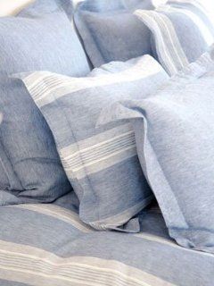 Libeco Home Catalina Standard Pillowcase 21 x 31 in   Blue, Blue Stripe, Straw, Straw Stripe  