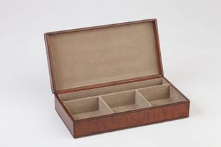 leather cufflink box by life of riley