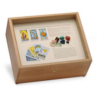tarot & crystal oak keepsake box by elizabeth young designs