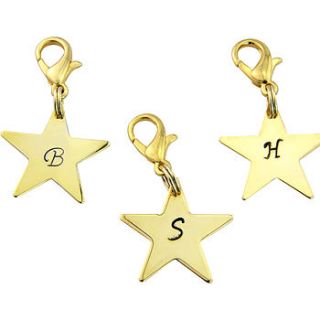 personalised gold star charm by bish bosh becca