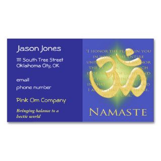 Om in Blue & Gold   Namaste Business Card Templates